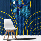 Parramatta Eels Rugby Mascot Window Curtain Australian Rugby Culture - Tribal Inspired Eel