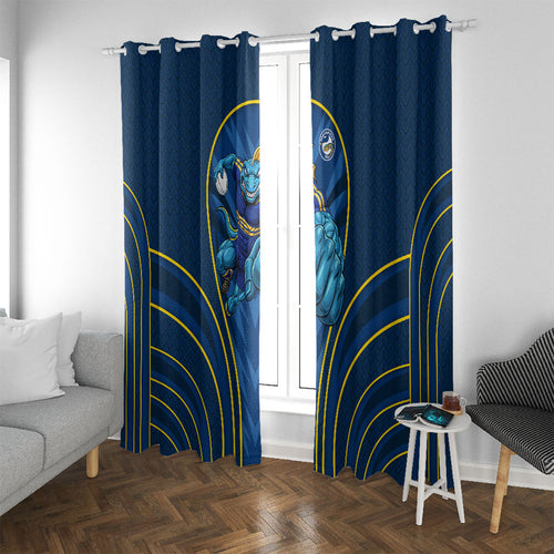 Parramatta Eels Rugby Mascot Window Curtain Australian Rugby Culture - Tribal Inspired Eel