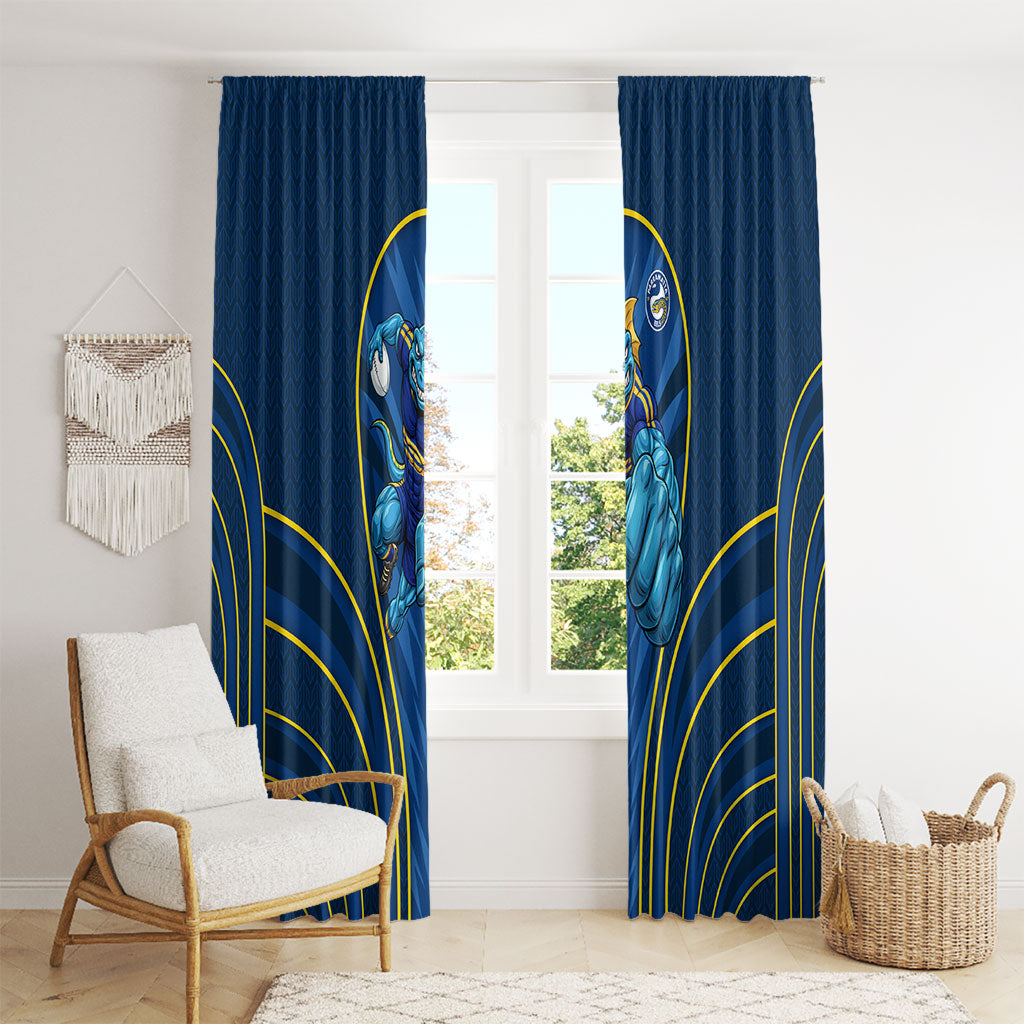Parramatta Eels Rugby Mascot Window Curtain Australian Rugby Culture - Tribal Inspired Eel