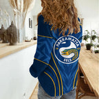 Parramatta Eels Rugby Mascot Women Casual Shirt Australian Rugby Culture - Tribal Inspired Eel