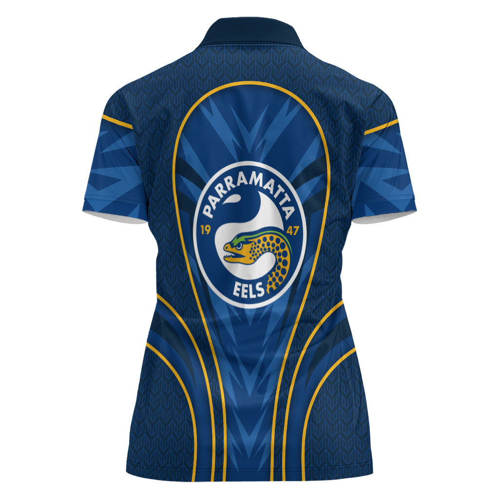 Parramatta Eels Rugby Mascot Women Polo Shirt Australian Rugby Culture - Tribal Inspired Eel