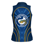 Parramatta Eels Rugby Mascot Women Sleeveless Polo Shirt Australian Rugby Culture - Tribal Inspired Eel