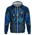 Parramatta Eels Rugby Mascot Zip Hoodie Australian Rugby Culture - Tribal Inspired Eel