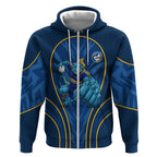 Parramatta Eels Rugby Mascot Zip Hoodie Australian Rugby Culture - Tribal Inspired Eel
