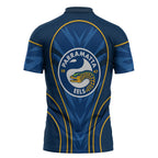Parramatta Eels Rugby Mascot Zipper Polo Shirt Australian Rugby Culture - Tribal Inspired Eel