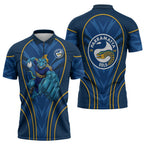 Parramatta Eels Rugby Mascot Zipper Polo Shirt Australian Rugby Culture - Tribal Inspired Eel