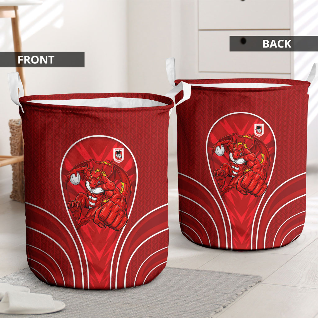 St George Illawarra Dragons Rugby Mascot Laundry Basket Australian Rugby Culture - Tribal Inspired Dragon