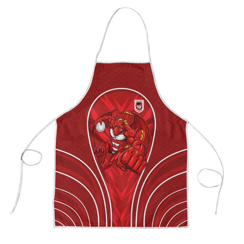 St George Illawarra Dragons Rugby Mascot Apron Australian Rugby Culture - Tribal Inspired Dragon