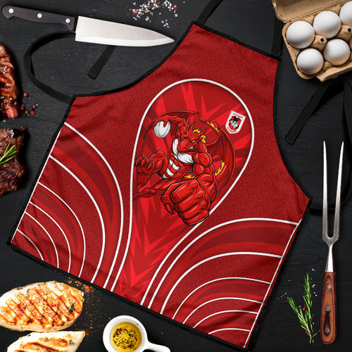 St George Illawarra Dragons Rugby Mascot Apron Australian Rugby Culture - Tribal Inspired Dragon