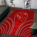 St George Illawarra Dragons Rugby Mascot Area Rug Australian Rugby Culture - Tribal Inspired Dragon