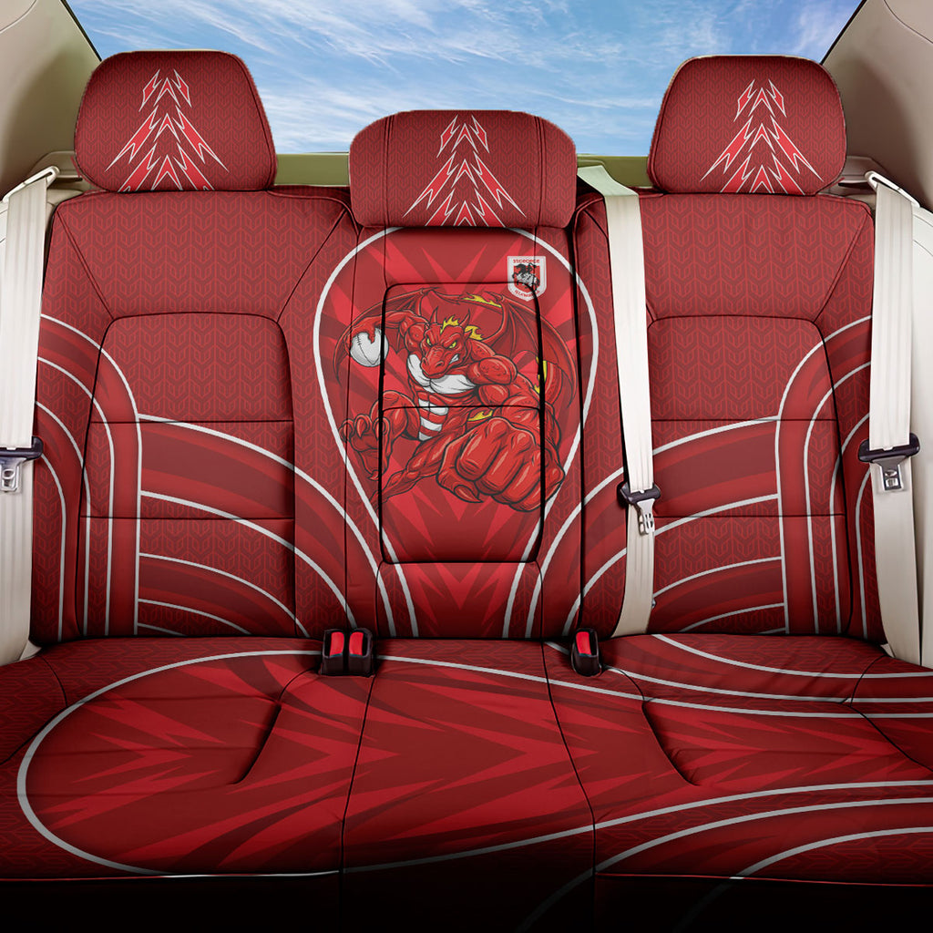 St George Illawarra Dragons Rugby Mascot Back Car Seat Cover Australian Rugby Culture - Tribal Inspired Dragon