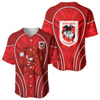 St George Illawarra Dragons Rugby Mascot Baseball Jersey Australian Rugby Culture - Tribal Inspired Dragon