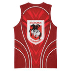 St George Illawarra Dragons Rugby Mascot Basketball Jersey Australian Rugby Culture - Tribal Inspired Dragon