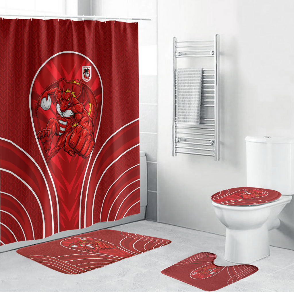 St George Illawarra Dragons Rugby Mascot Bathroom Set Australian Rugby Culture - Tribal Inspired Dragon