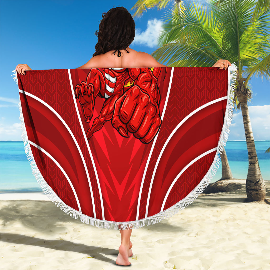 St George Illawarra Dragons Rugby Mascot Beach Blanket Australian Rugby Culture - Tribal Inspired Dragon