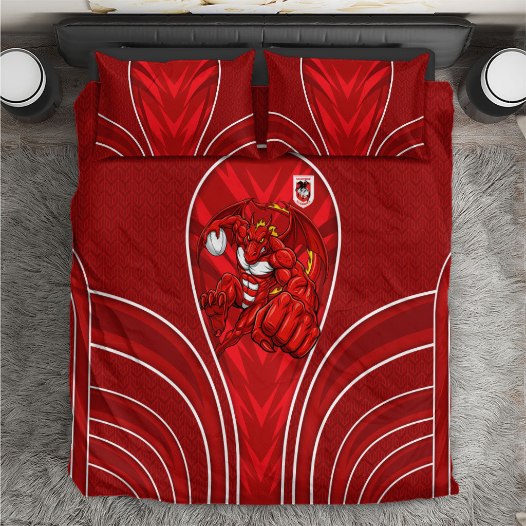 St George Illawarra Dragons Rugby Mascot Bedding Set Australian Rugby Culture - Tribal Inspired Dragon
