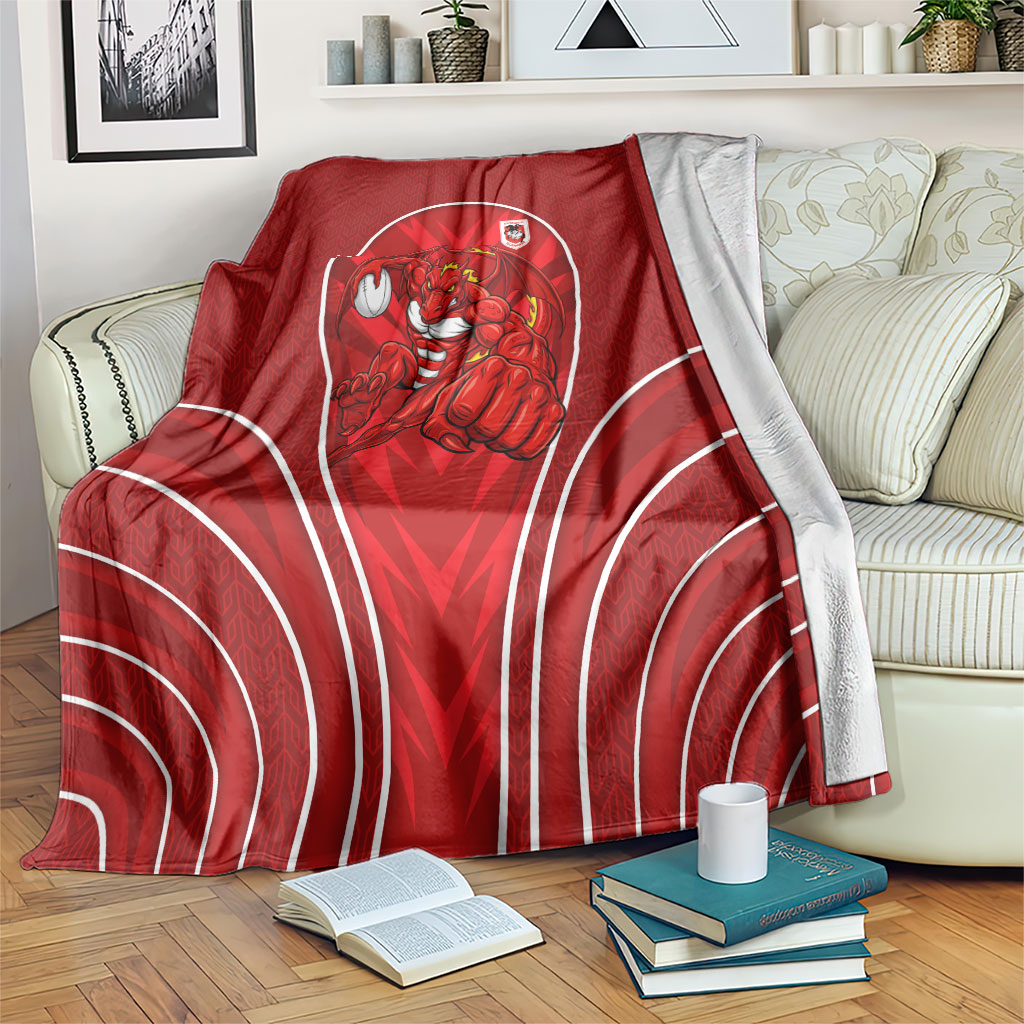 St George Illawarra Dragons Rugby Mascot Blanket Australian Rugby Culture - Tribal Inspired Dragon