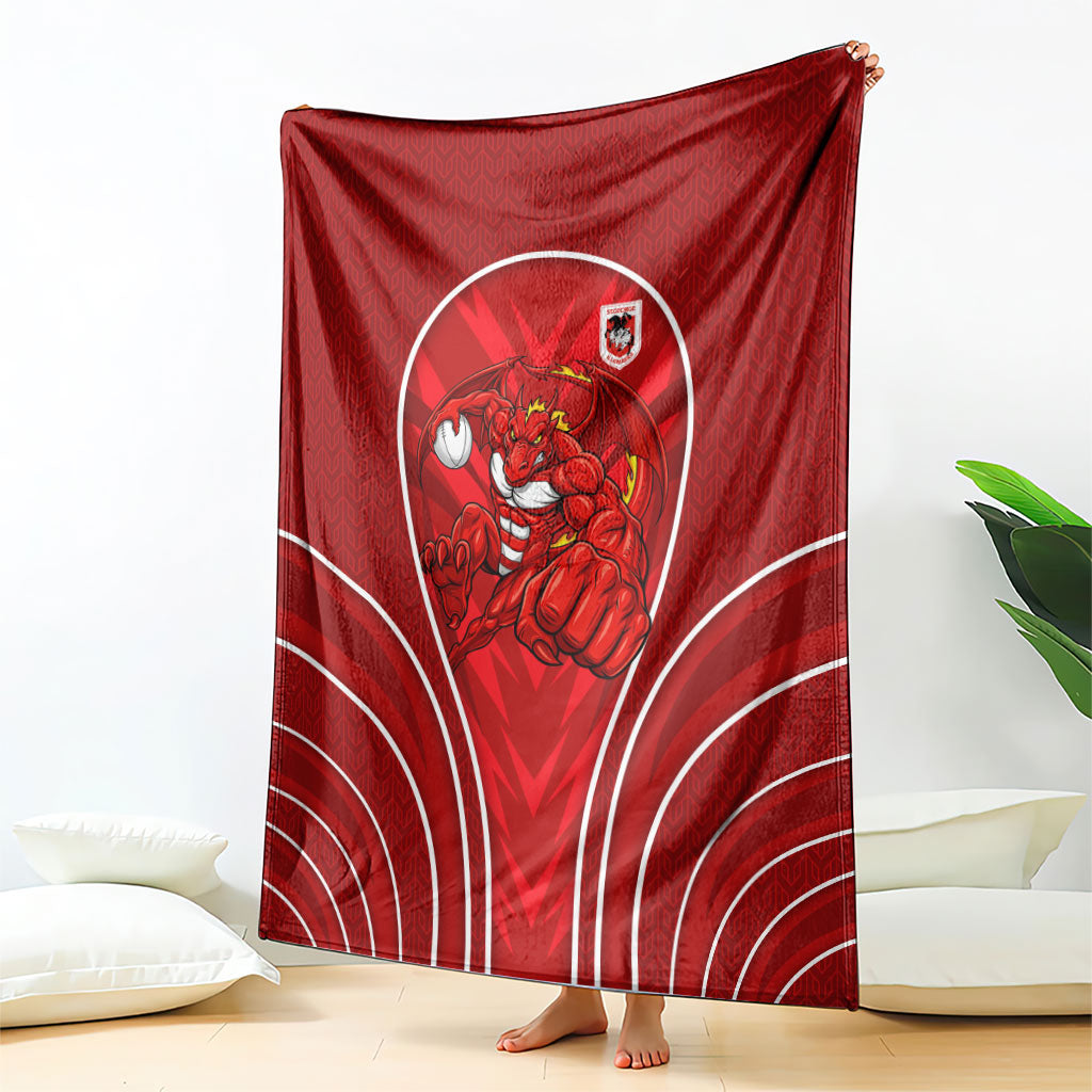 St George Illawarra Dragons Rugby Mascot Blanket Australian Rugby Culture - Tribal Inspired Dragon
