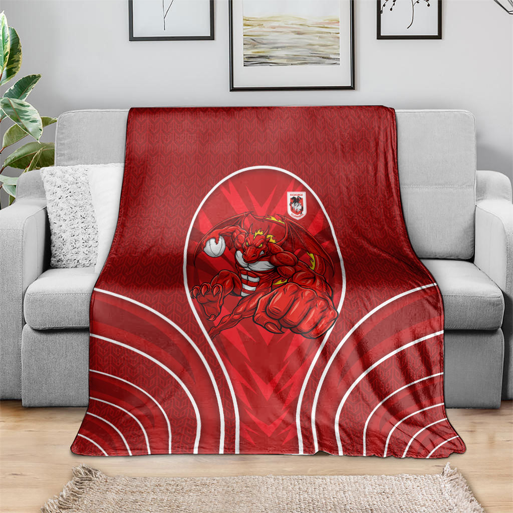 St George Illawarra Dragons Rugby Mascot Blanket Australian Rugby Culture - Tribal Inspired Dragon