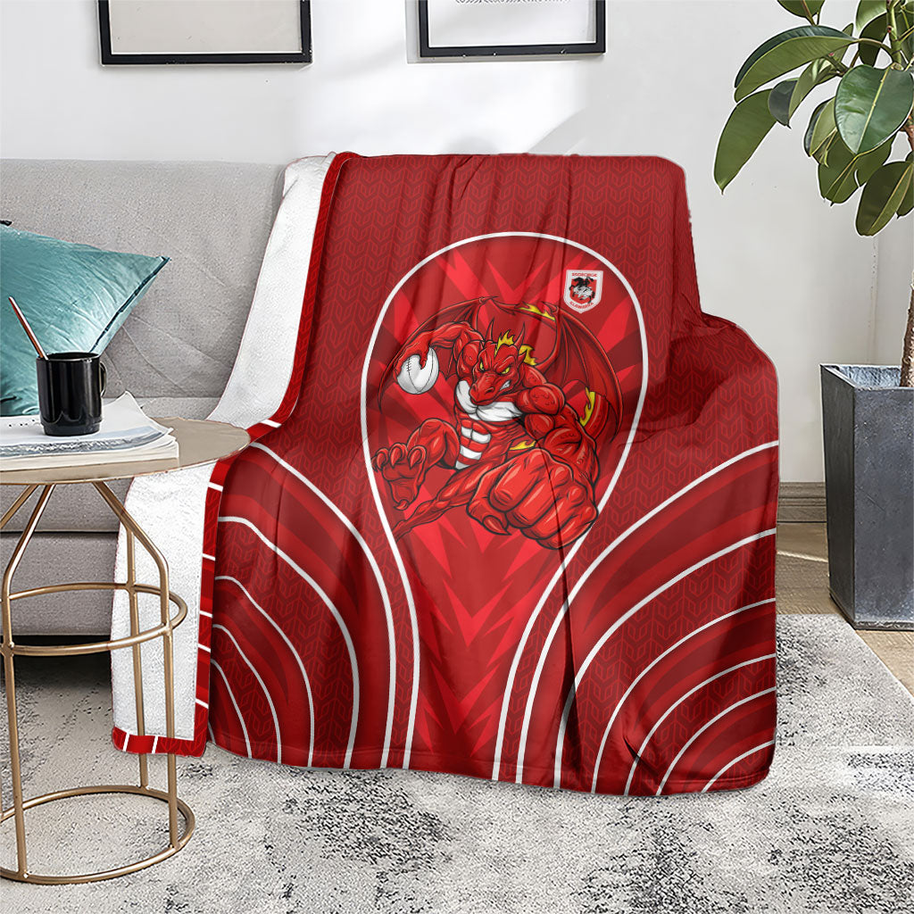 St George Illawarra Dragons Rugby Mascot Blanket Australian Rugby Culture - Tribal Inspired Dragon
