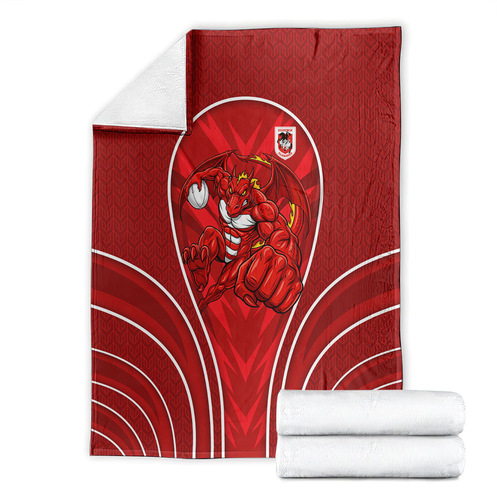 St George Illawarra Dragons Rugby Mascot Blanket Australian Rugby Culture - Tribal Inspired Dragon