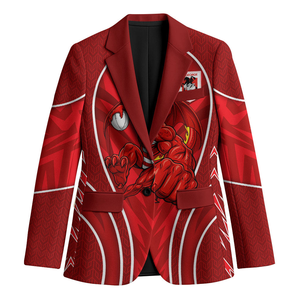 St George Illawarra Dragons Rugby Mascot Blazer Australian Rugby Culture - Tribal Inspired Dragon