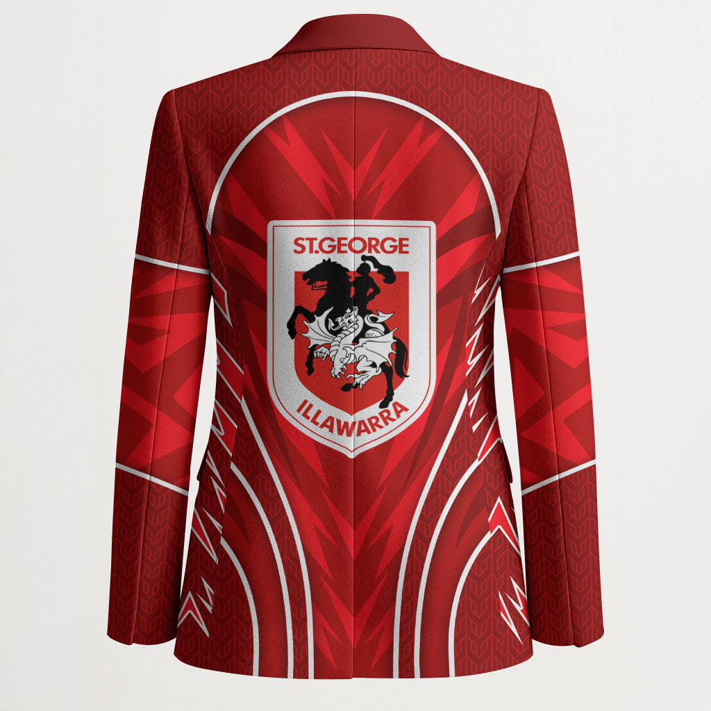St George Illawarra Dragons Rugby Mascot Blazer Australian Rugby Culture - Tribal Inspired Dragon