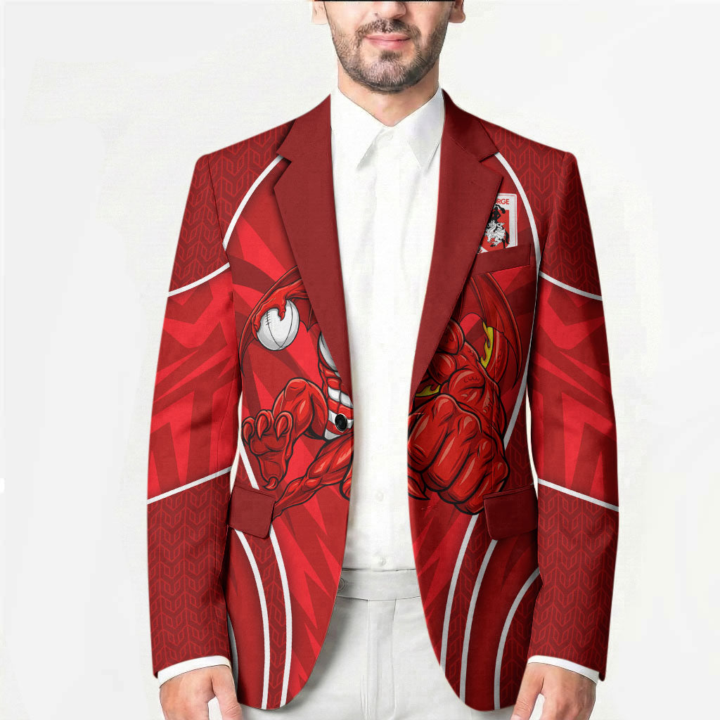 St George Illawarra Dragons Rugby Mascot Blazer Australian Rugby Culture - Tribal Inspired Dragon