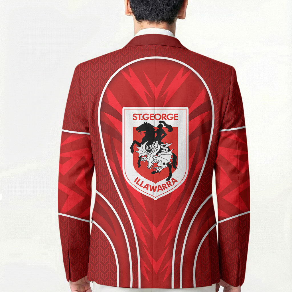 St George Illawarra Dragons Rugby Mascot Blazer Australian Rugby Culture - Tribal Inspired Dragon