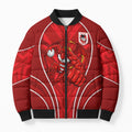St George Illawarra Dragons Rugby Mascot Bomber Puffer Jacket Australian Rugby Culture - Tribal Inspired Dragon