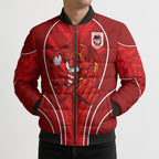 St George Illawarra Dragons Rugby Mascot Bomber Puffer Jacket Australian Rugby Culture - Tribal Inspired Dragon