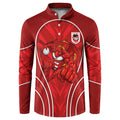 St George Illawarra Dragons Rugby Mascot Button Sweatshirt Australian Rugby Culture - Tribal Inspired Dragon