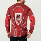 St George Illawarra Dragons Rugby Mascot Button Sweatshirt Australian Rugby Culture - Tribal Inspired Dragon