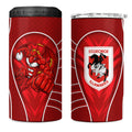 St George Illawarra Dragons Rugby Mascot 4 in 1 Can Cooler Tumbler Australian Rugby Culture - Tribal Inspired Dragon