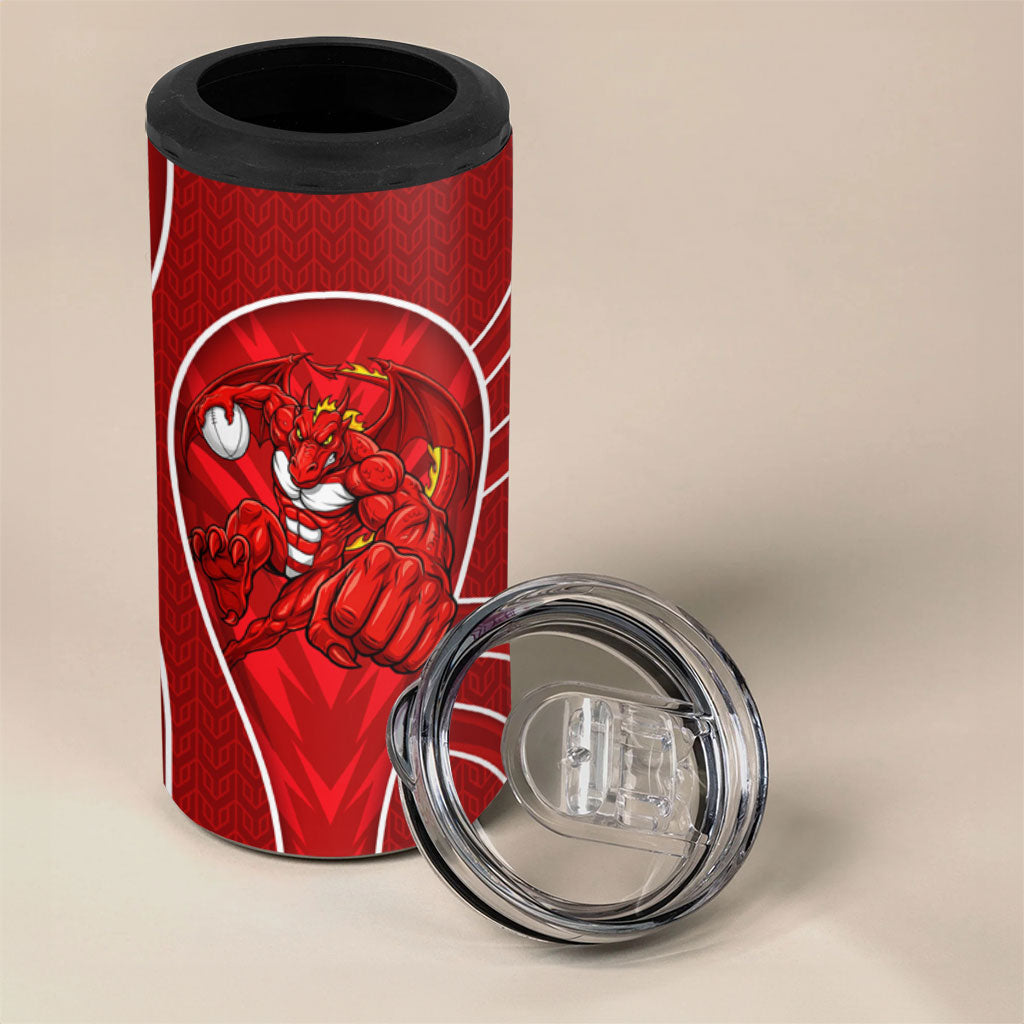St George Illawarra Dragons Rugby Mascot 4 in 1 Can Cooler Tumbler Australian Rugby Culture - Tribal Inspired Dragon