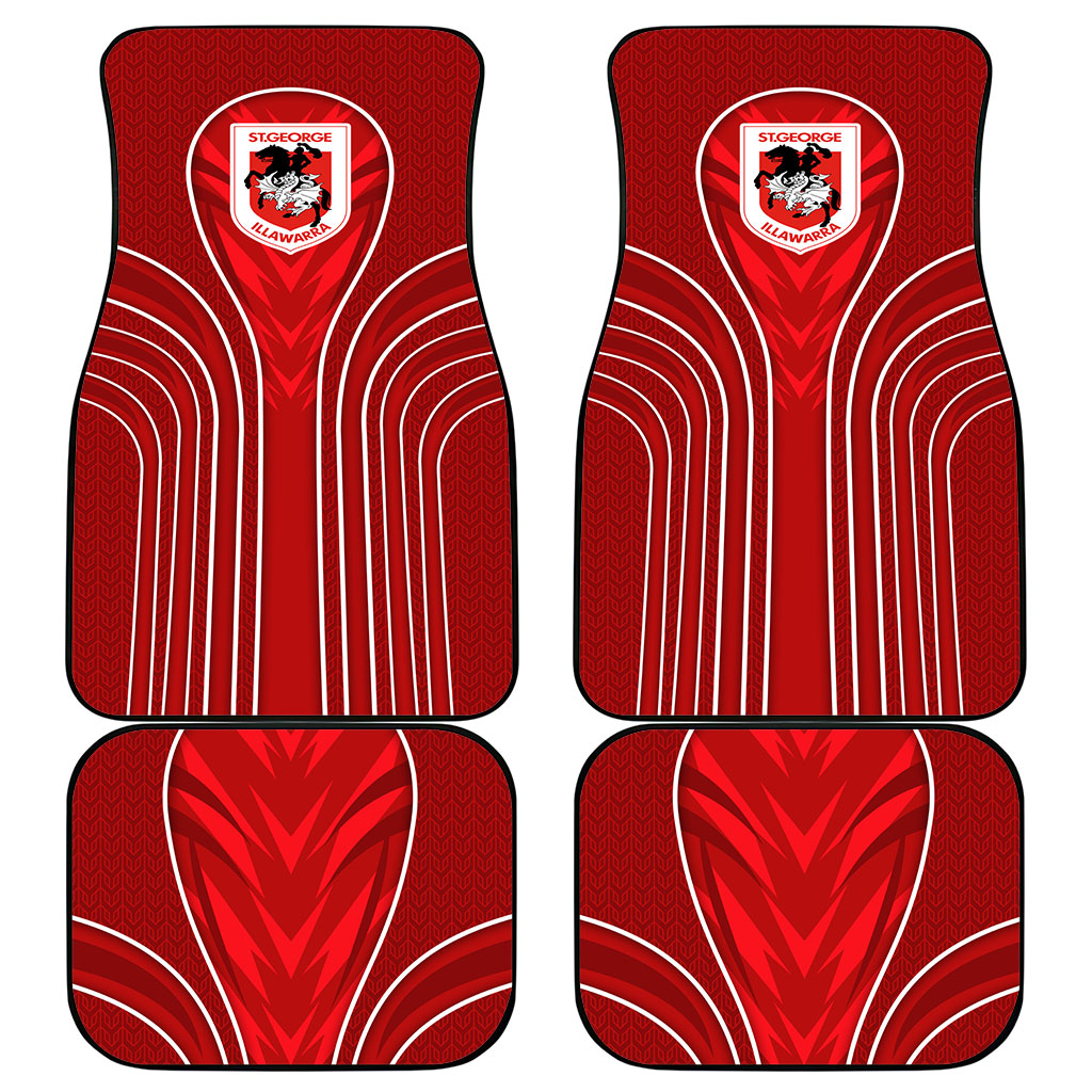 St George Illawarra Dragons Rugby Mascot Car Mats Australian Rugby Culture - Tribal Inspired Dragon