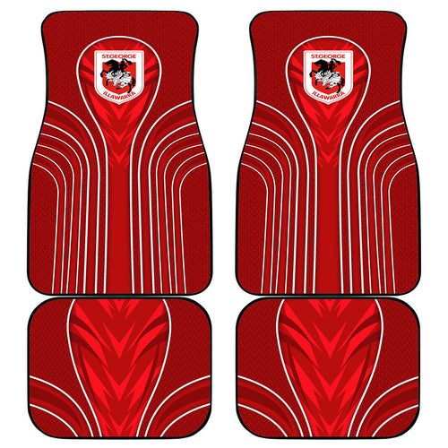 St George Illawarra Dragons Rugby Mascot Car Mats Australian Rugby Culture - Tribal Inspired Dragon