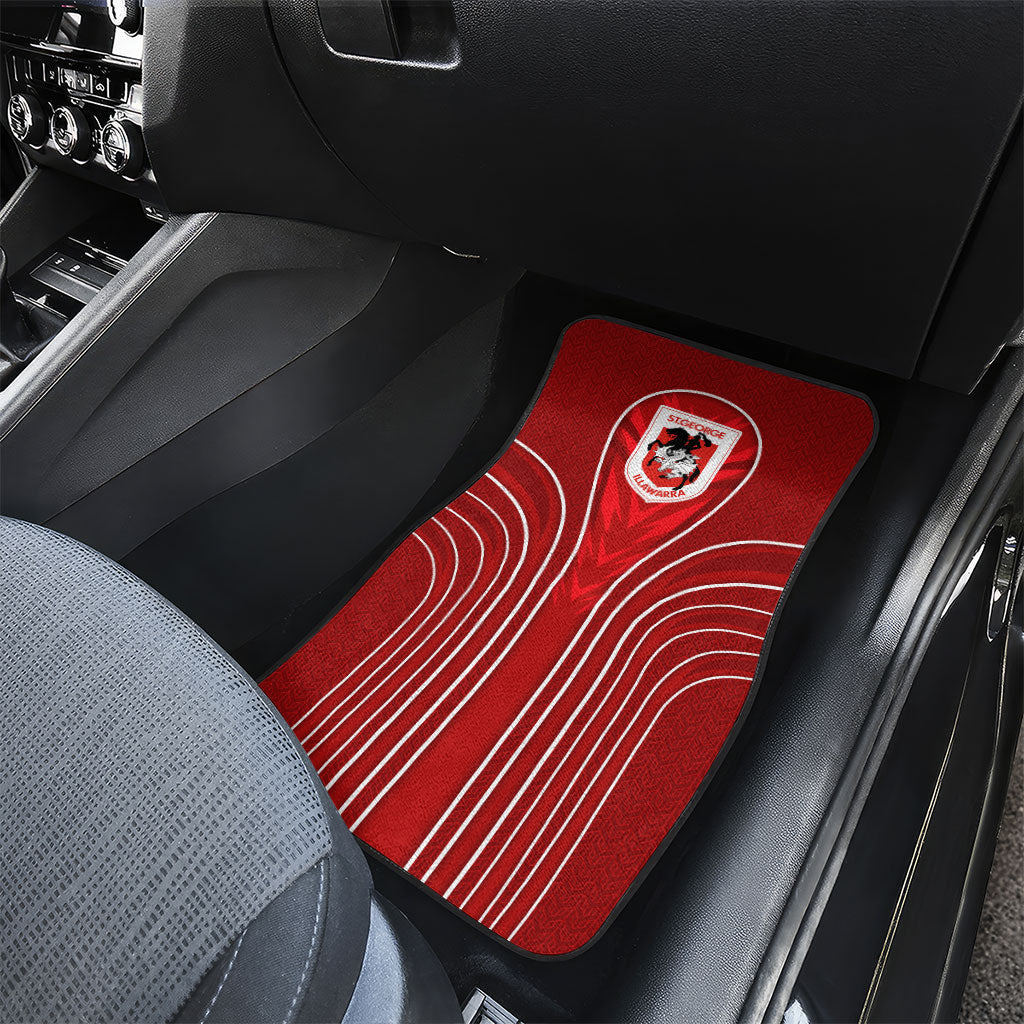 St George Illawarra Dragons Rugby Mascot Car Mats Australian Rugby Culture - Tribal Inspired Dragon