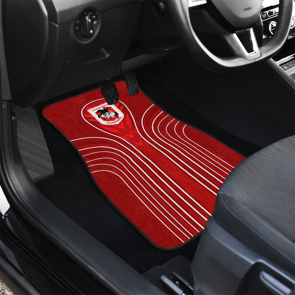 St George Illawarra Dragons Rugby Mascot Car Mats Australian Rugby Culture - Tribal Inspired Dragon