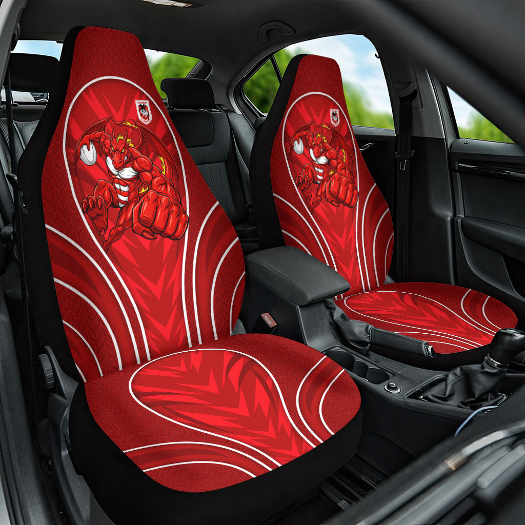 St George Illawarra Dragons Rugby Mascot Car Seat Cover Australian Rugby Culture - Tribal Inspired Dragon