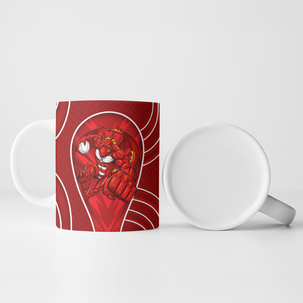 St George Illawarra Dragons Rugby Mascot Ceramic Mug Australian Rugby Culture - Tribal Inspired Dragon