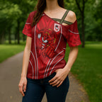 St George Illawarra Dragons Rugby Mascot Cross Shoulder Shirt Australian Rugby Culture - Tribal Inspired Dragon