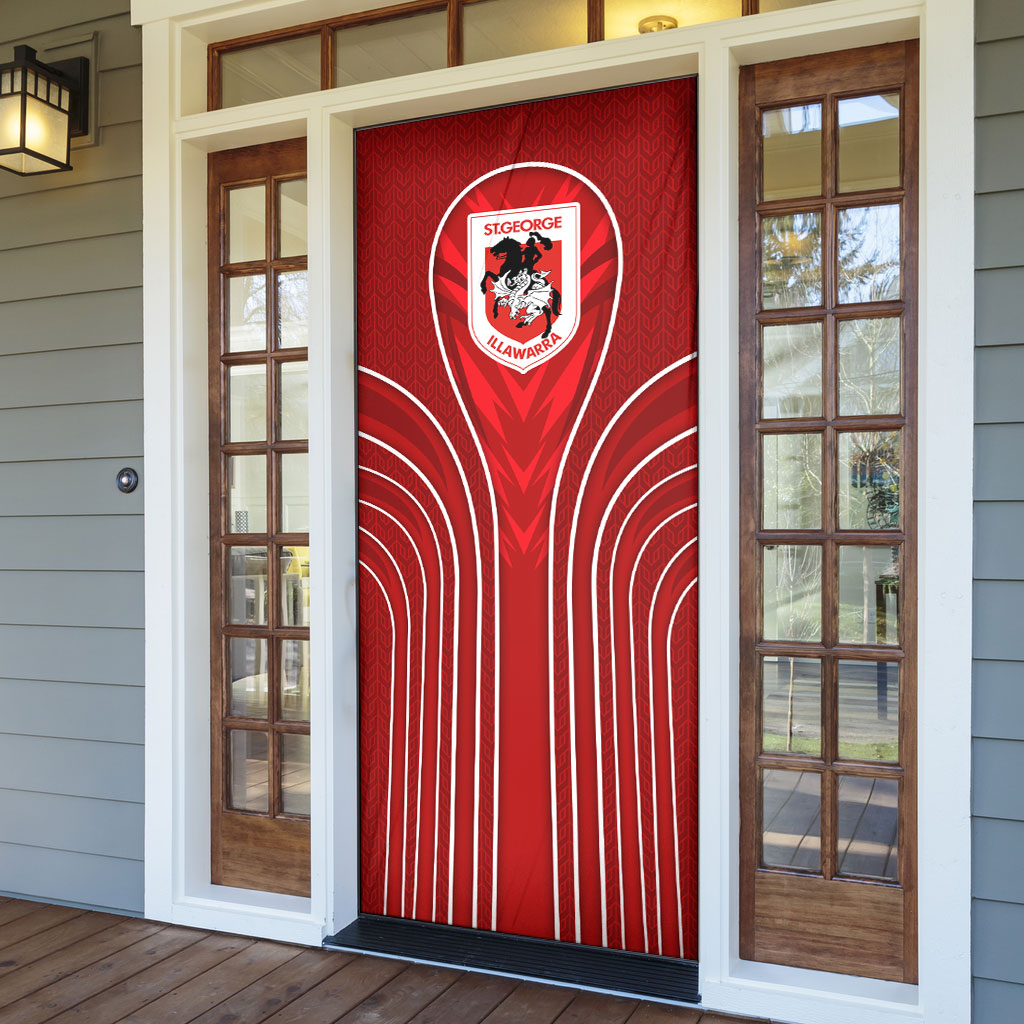St George Illawarra Dragons Rugby Mascot Door Cover Australian Rugby Culture - Tribal Inspired Dragon