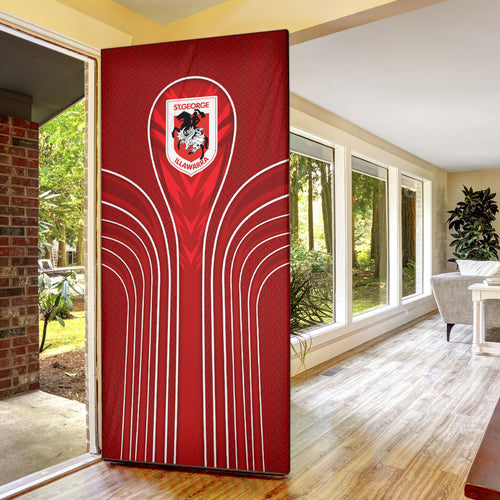 St George Illawarra Dragons Rugby Mascot Door Cover Australian Rugby Culture - Tribal Inspired Dragon