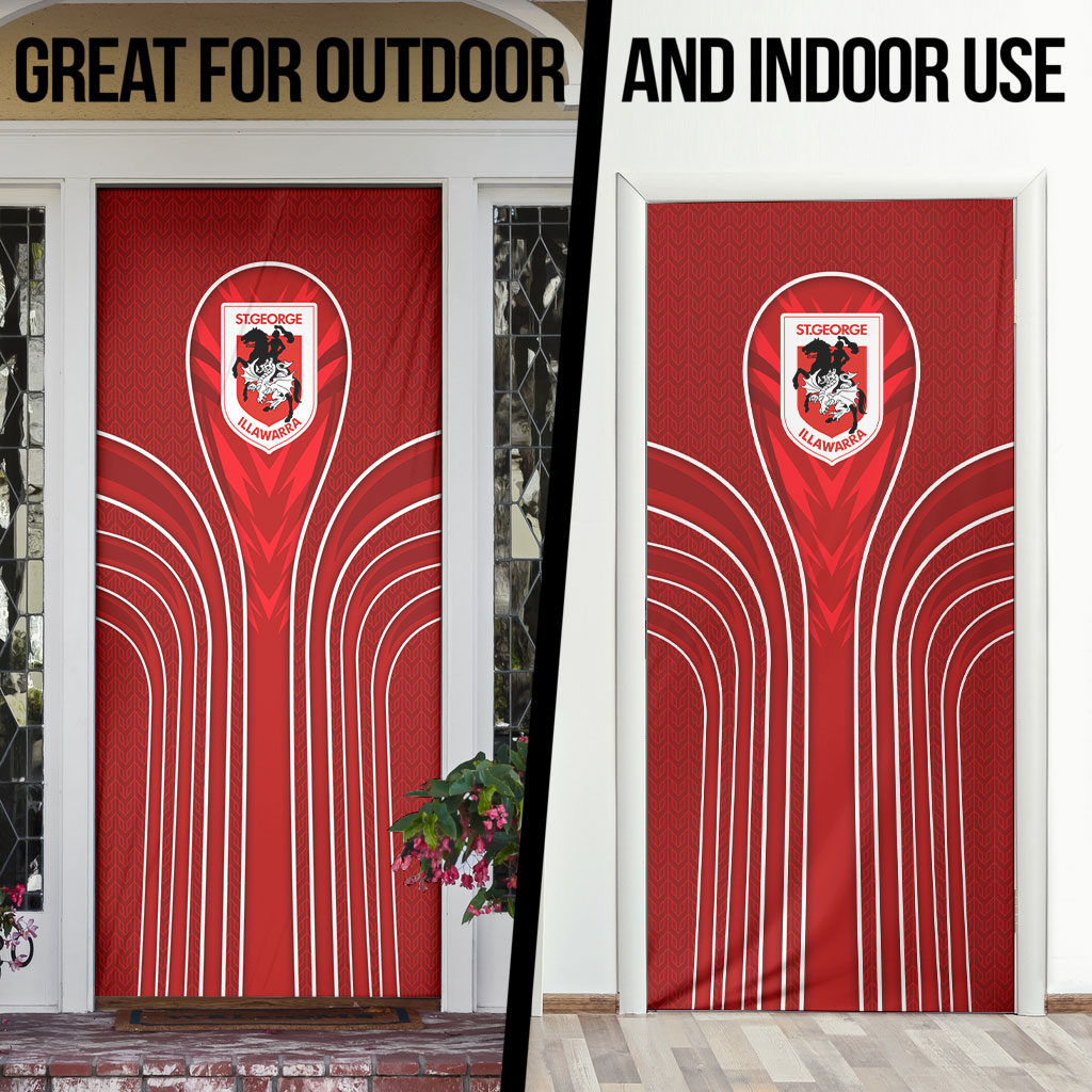 St George Illawarra Dragons Rugby Mascot Door Cover Australian Rugby Culture - Tribal Inspired Dragon