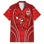 St George Illawarra Dragons Rugby Mascot Family Matching Mermaid Dress and Hawaiian Shirt Australian Rugby Culture - Tribal Inspired Dragon