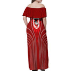St George Illawarra Dragons Rugby Mascot Family Matching Off Shoulder Maxi Dress and Hawaiian Shirt Australian Rugby Culture - Tribal Inspired Dragon