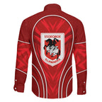 St George Illawarra Dragons Rugby Mascot Family Matching Tank Maxi Dress and Hawaiian Shirt Australian Rugby Culture - Tribal Inspired Dragon