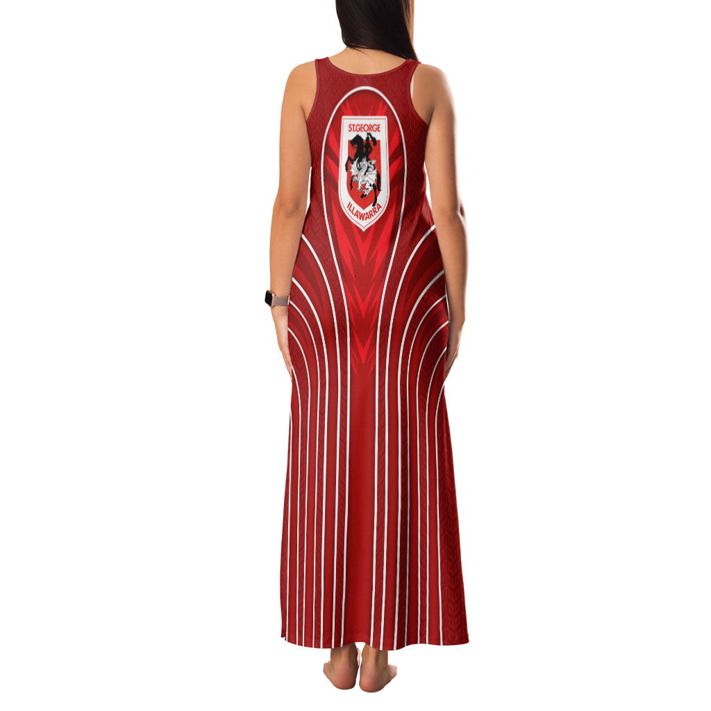 St George Illawarra Dragons Rugby Mascot Family Matching Tank Maxi Dress and Hawaiian Shirt Australian Rugby Culture - Tribal Inspired Dragon