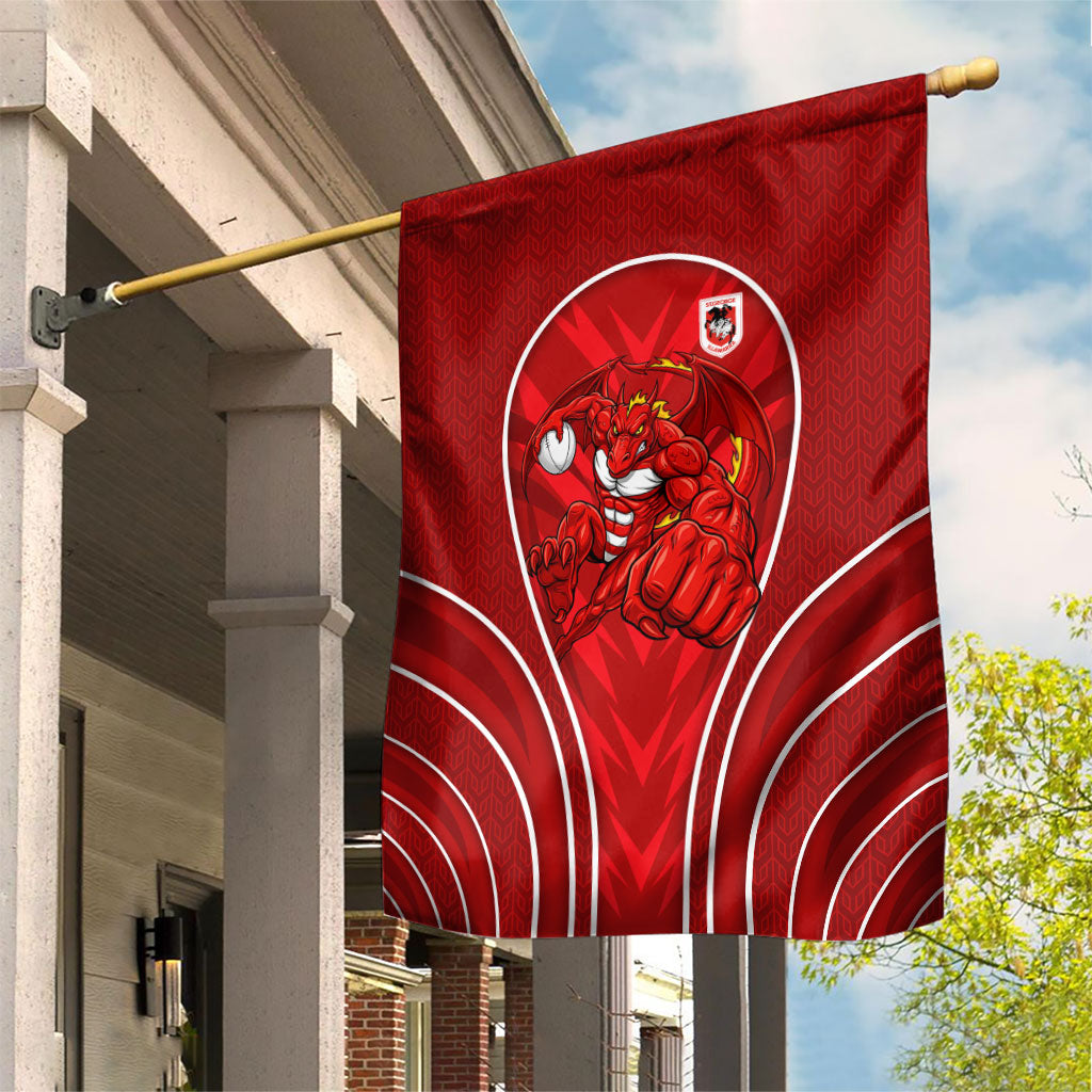 St George Illawarra Dragons Rugby Mascot Garden Flag Australian Rugby Culture - Tribal Inspired Dragon